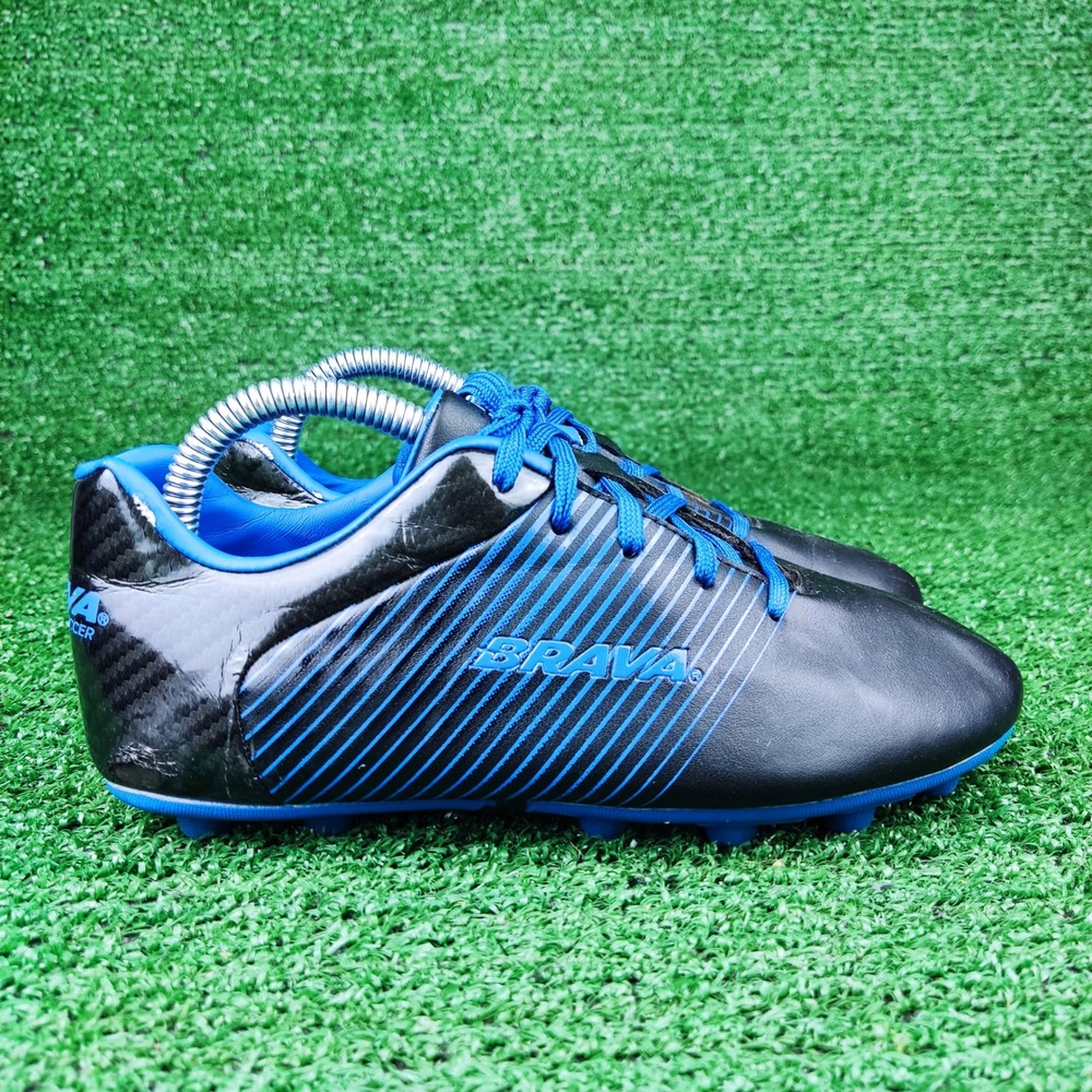 Brava Soccer Cleats Boys 2.5D Black Blue YFWBVSC2035 Athletic Molded Studs